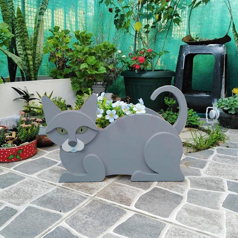 British Shorthair Blue Cat Planter AP078-Jolura