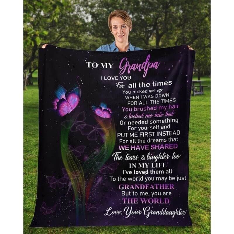 To My Grandpa - From Granddaughter - A319 - Premium Blanket-Jolura
