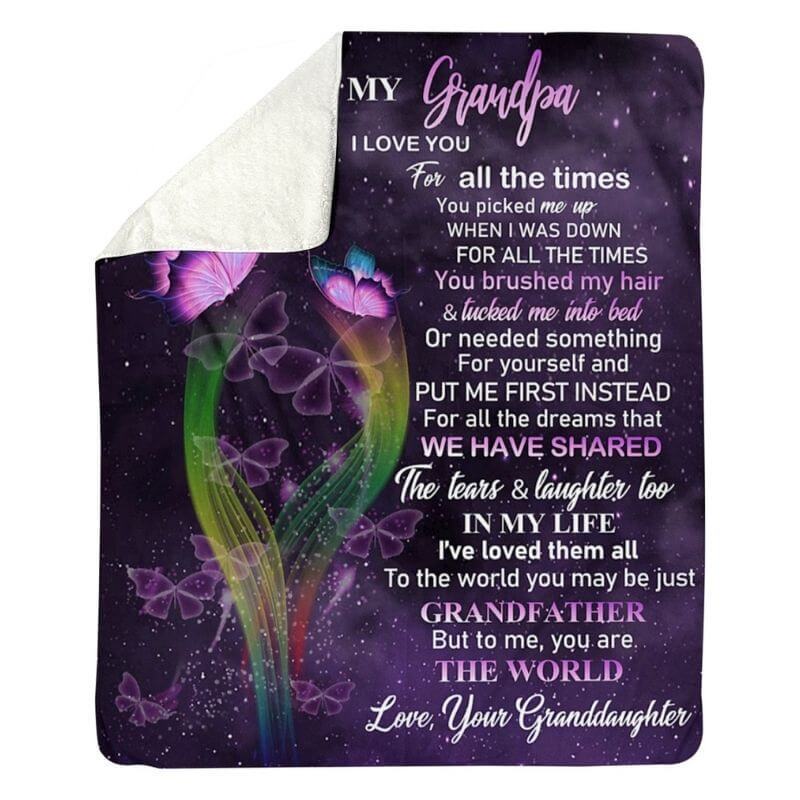 To My Grandpa - From Granddaughter - A319 - Premium Blanket-Jolura