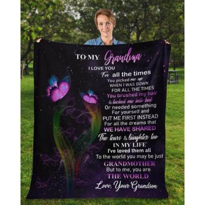 To My Grandma - From Grandson - A319 - Premium Blanket-Jolura