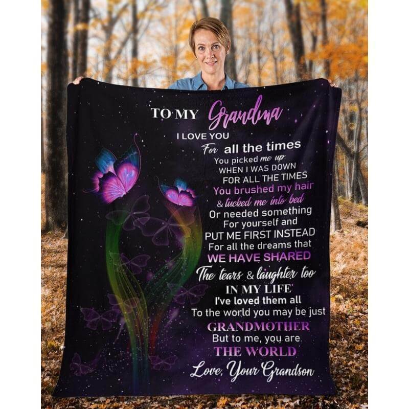 To My Grandma - From Grandson - A319 - Premium Blanket-Jolura