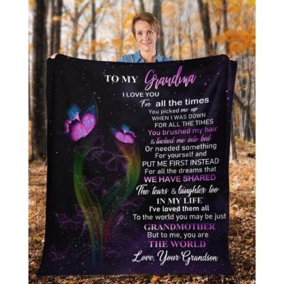 To My Grandma - From Grandson - A319 - Premium Blanket-Jolura