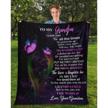To My Grandpa - From Grandson - A319 - Premium Blanket-Jolura