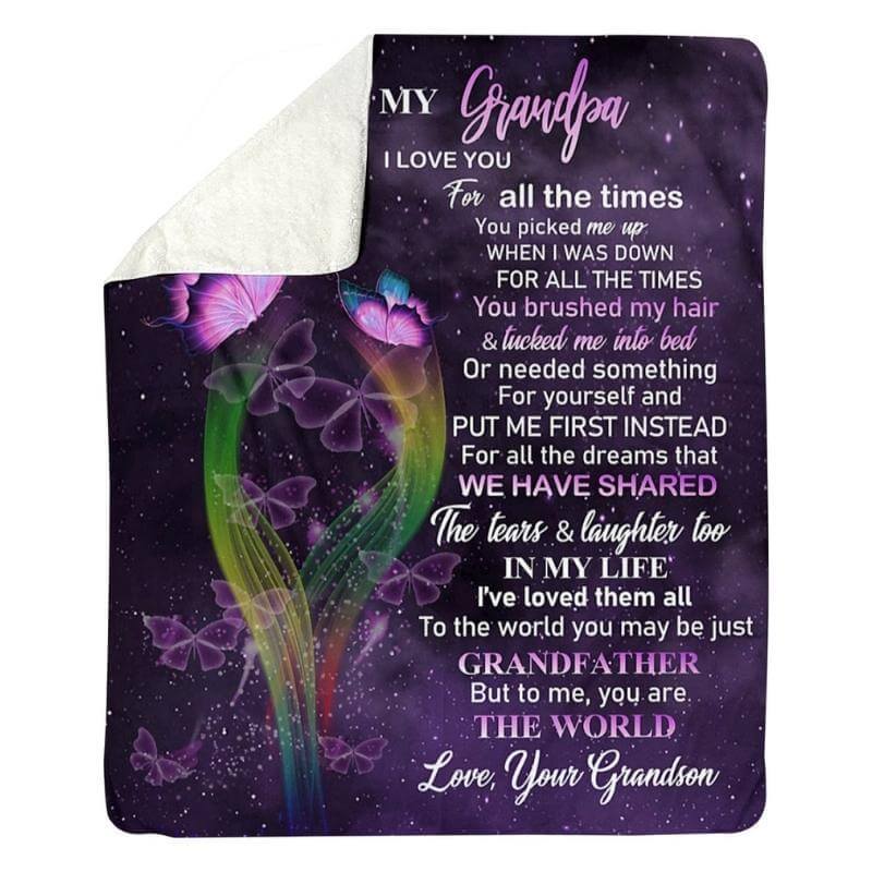 To My Grandpa - From Grandson - A319 - Premium Blanket-Jolura
