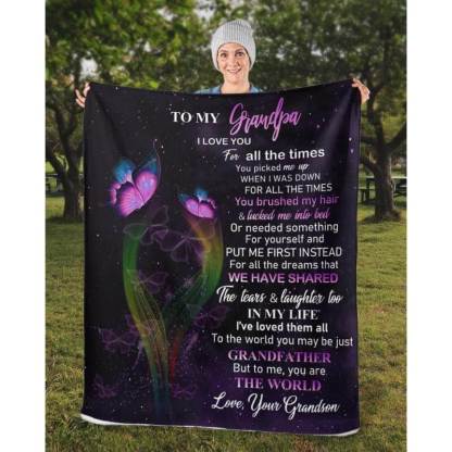 To My Grandpa - From Grandson - A319 - Premium Blanket-Jolura