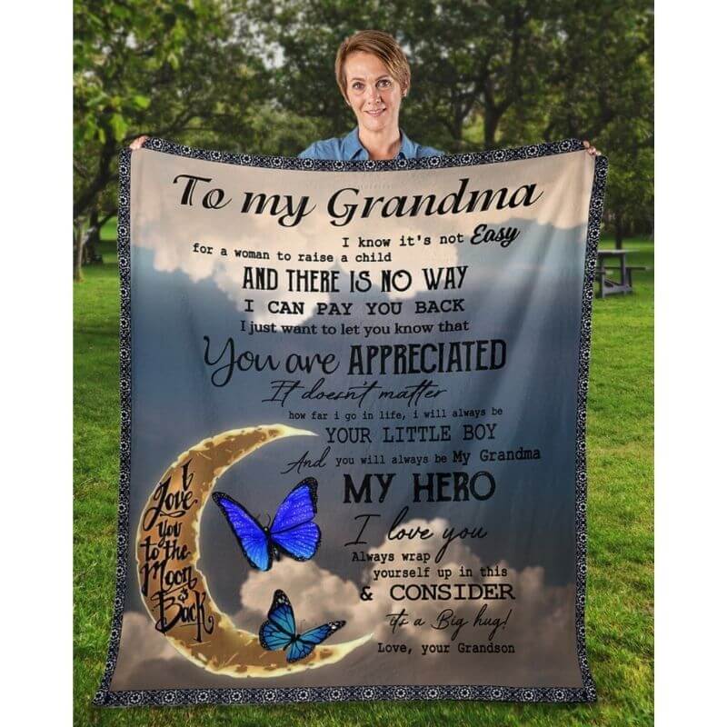 To My Grandma - From Grandson - A314 - Premium Blanket-Jolura