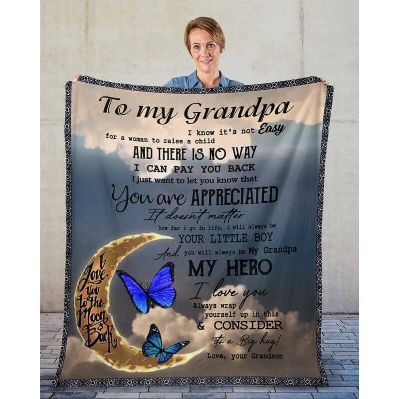 To My Grandpa - From Grandson - A314 - Premium Blanket-Jolura