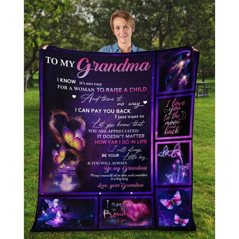 To My Grandma - From Grandson - A315 - Premium Blanket-Jolura
