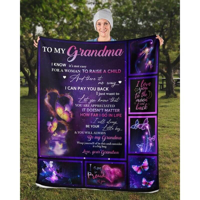 To My Grandma - From Grandson - A315 - Premium Blanket-Jolura