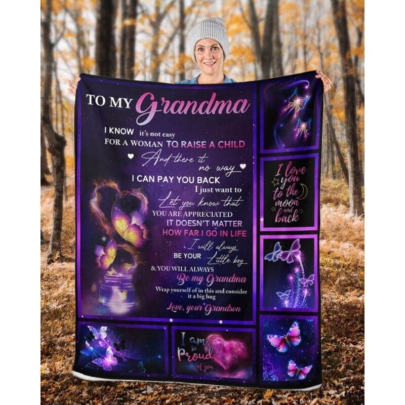 To My Grandma - From Grandson - A315 - Premium Blanket-Jolura