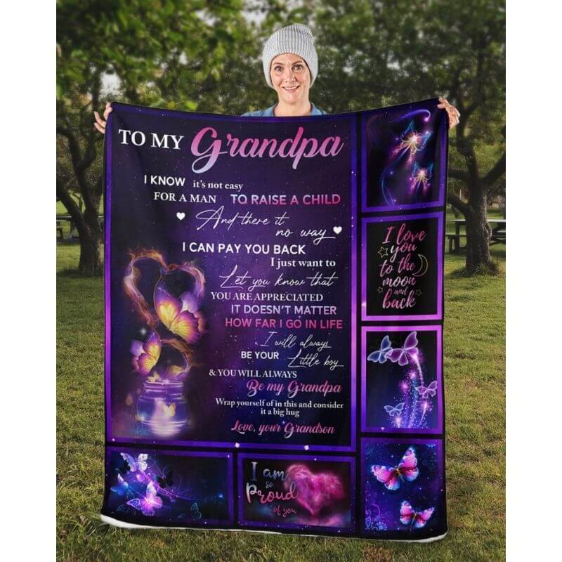 To My Grandpa - From Grandson - A315 - Premium Blanket-Jolura