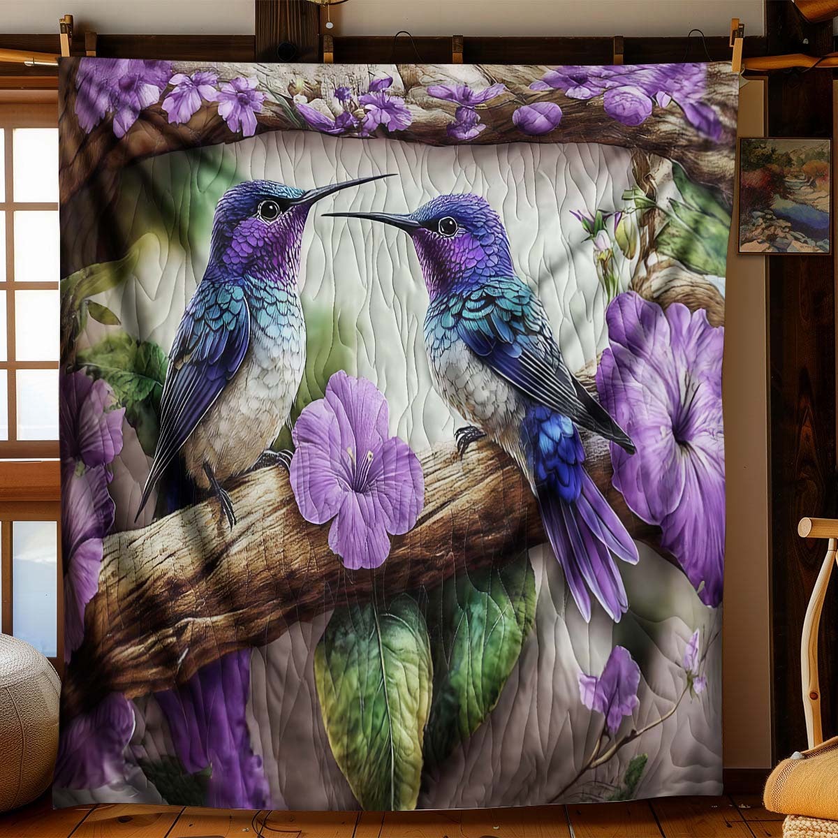 Amethyst Hummingbird Blanket - C025 - Premium Blanket
