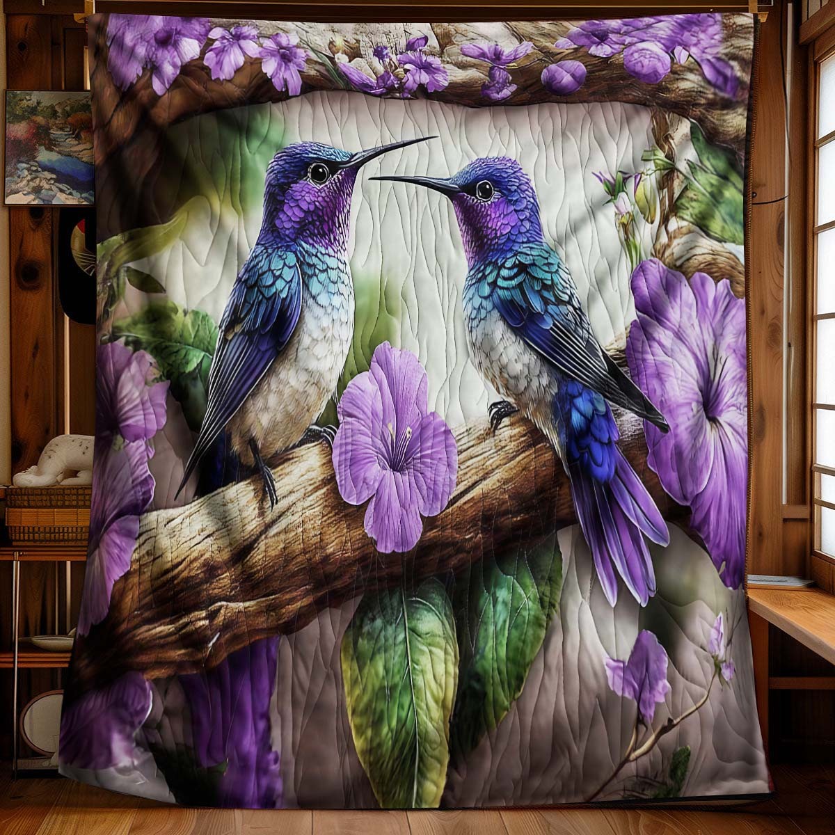 Amethyst Hummingbird Blanket - C025 - Premium Blanket