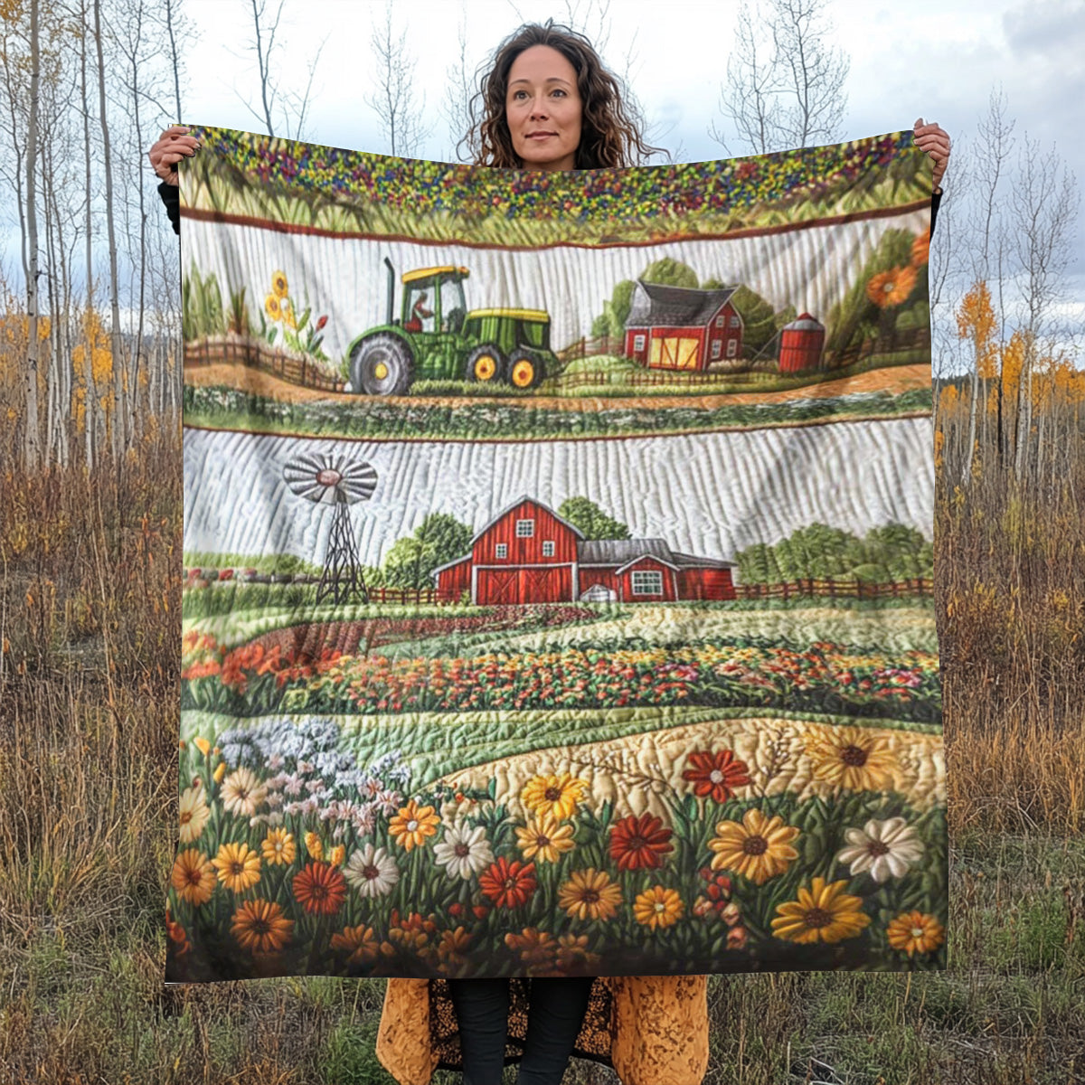 Barnyard Blossom Blanket - C027 - Premium Blanket