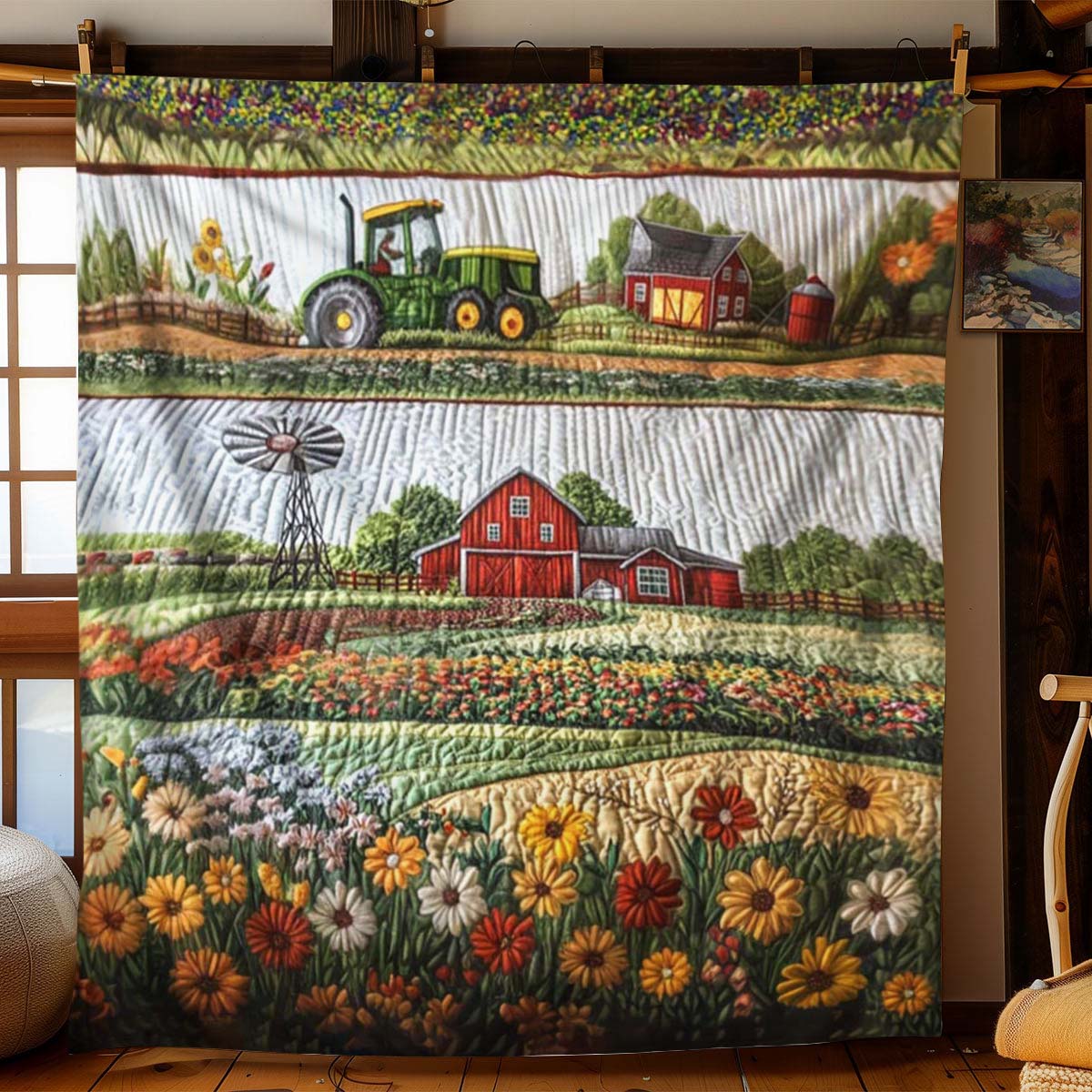 Barnyard Blossom Blanket - C027 - Premium Blanket