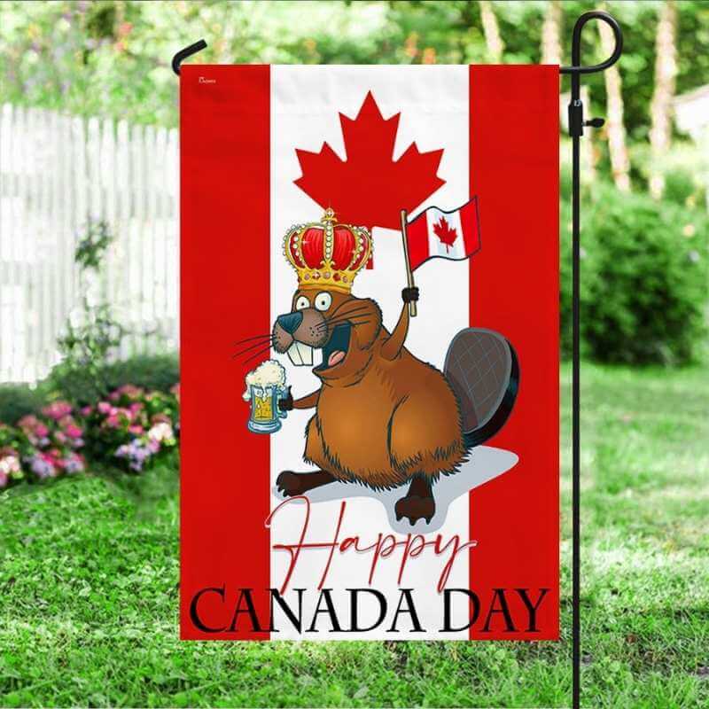 Happy Canada Day Flag Funny Beaver-Jolura