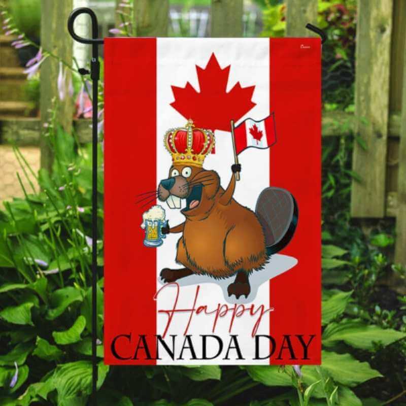 Happy Canada Day Flag Funny Beaver-Jolura