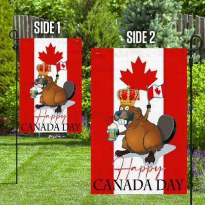 Happy Canada Day Flag Funny Beaver-Jolura
