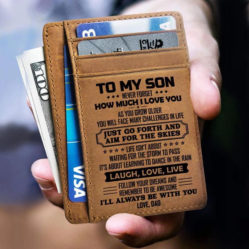Dad To Son - Life Isn't About Waiting For The Storm To Pass - Card Wallet-Jolura