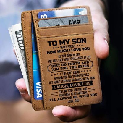 Dad To Son - Life Isn't About Waiting For The Storm To Pass - Card Wallet-Jolura
