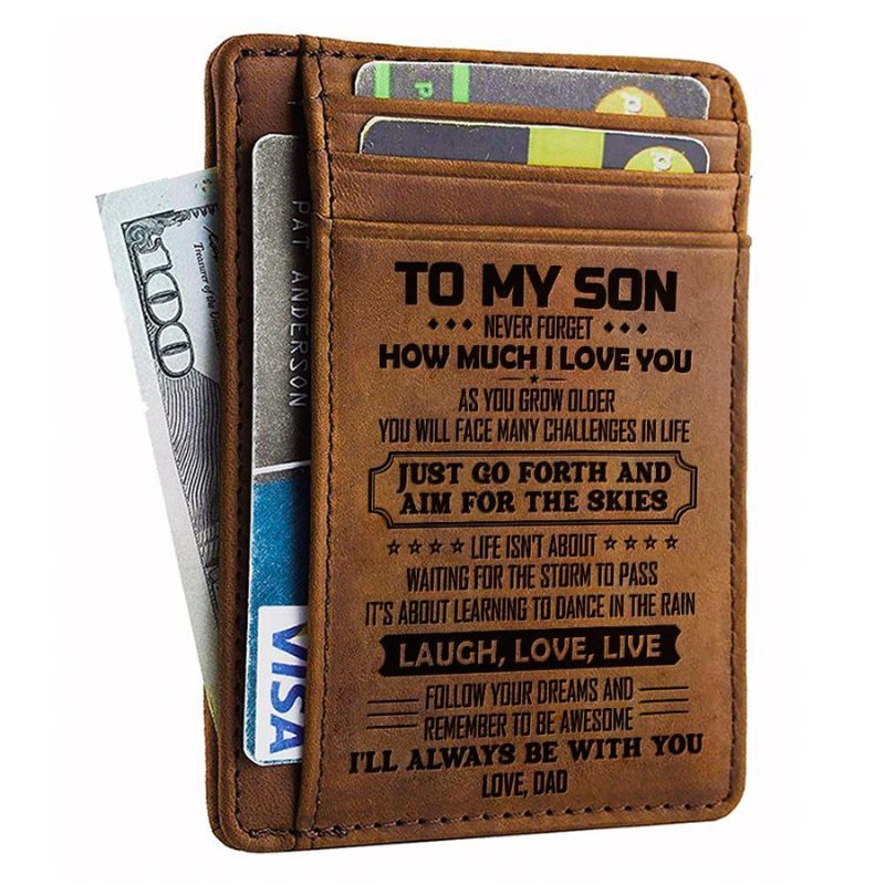 Dad To Son - Life Isn't About Waiting For The Storm To Pass - Card Wallet-Jolura