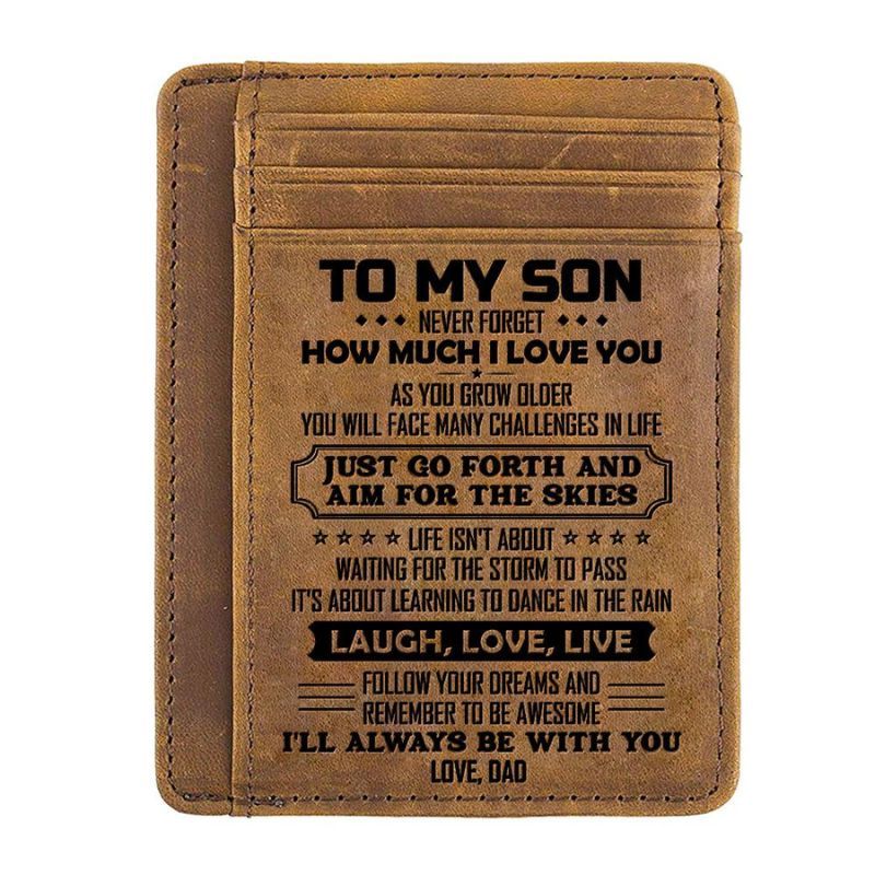 Dad To Son - Life Isn't About Waiting For The Storm To Pass - Card Wallet-Jolura
