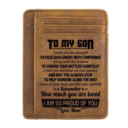 Mom To Son - Listen To Your Heart And Take Risks Carefully - Card Wallet-Jolura