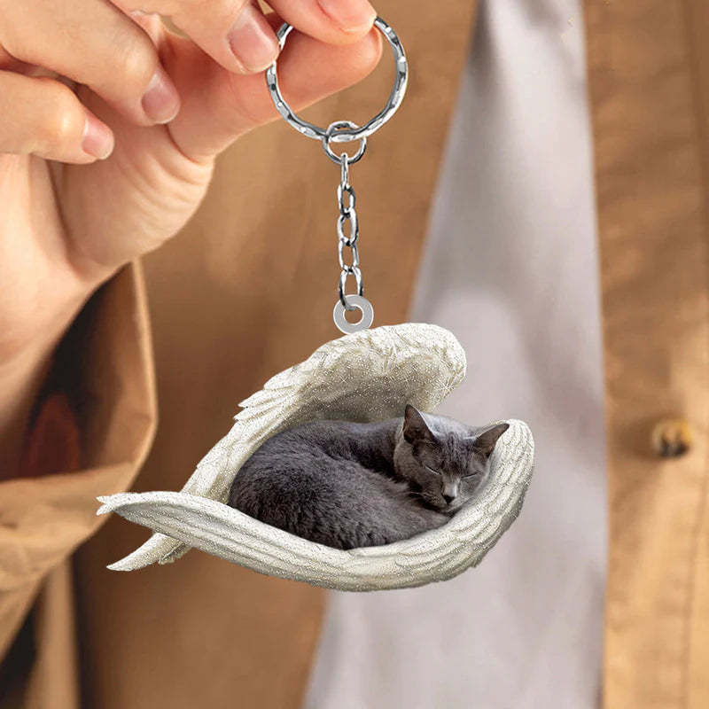 Sleeping Angel Acrylic Keychain Chartreux Cat SA120-Jolura