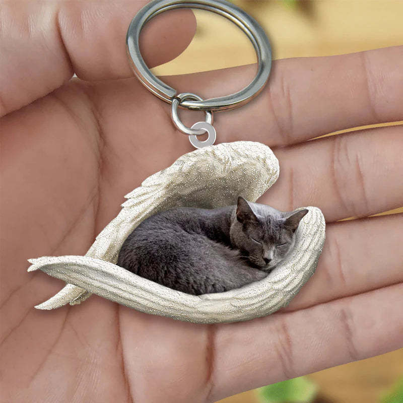 Sleeping Angel Acrylic Keychain Chartreux Cat SA120-Jolura