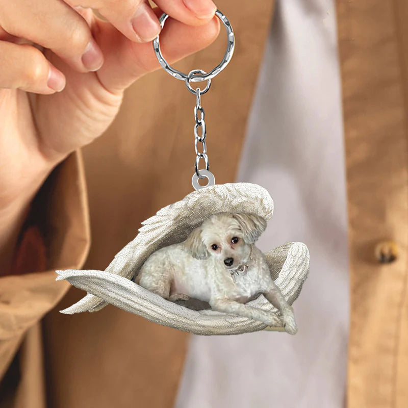 Sleeping Angel Acrylic Keychain Chinese Crested Powderpuff SA102-Jolura