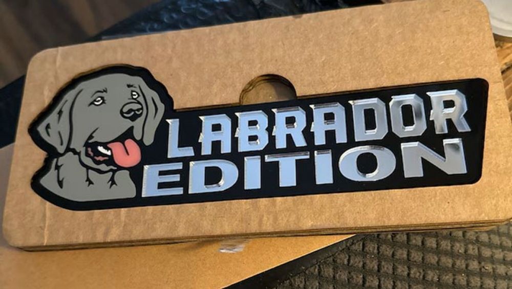 Silver Labrador Car Badge Laser Cutting Car Emblem CE172-Jolura