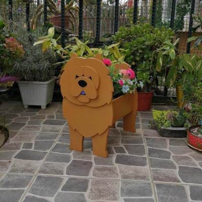 Yellow Chow Chow Planter AP018-Jolura