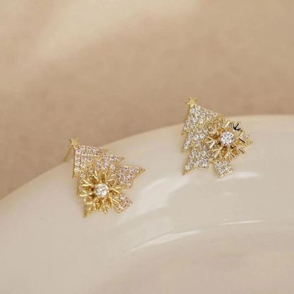 🎄 Rotatable Christmas Tree Earrings-Jolura