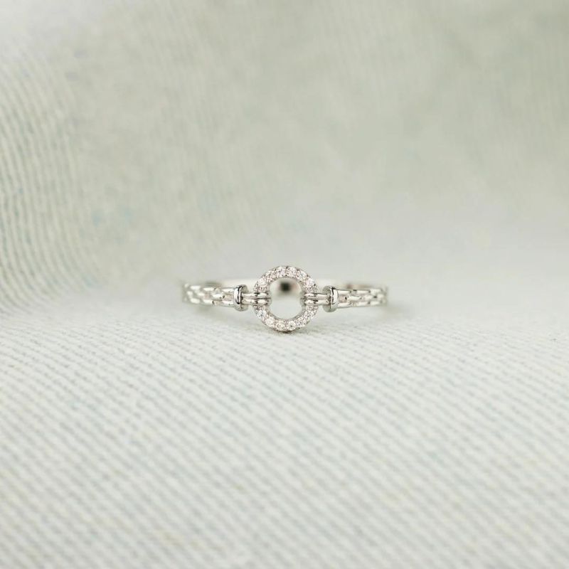 To My Daughter - I Will Be With You Pavé Open Circle Ring-Jolura