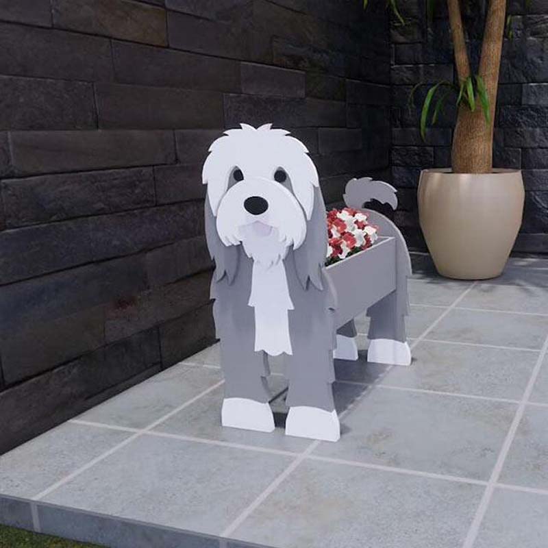 Collie Bearded Planter AP052-Jolura