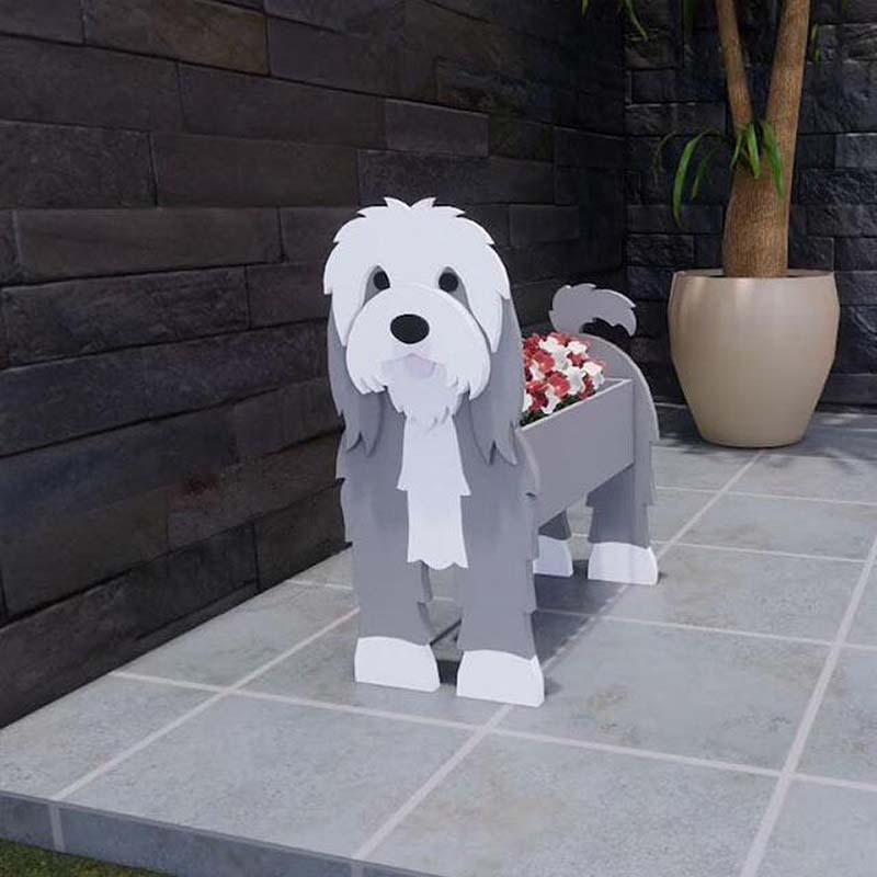 Collie Bearded Planter AP052-Jolura