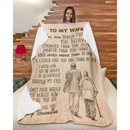 To My Wife - From Husband - F024 - Premium Blanket-Jolura