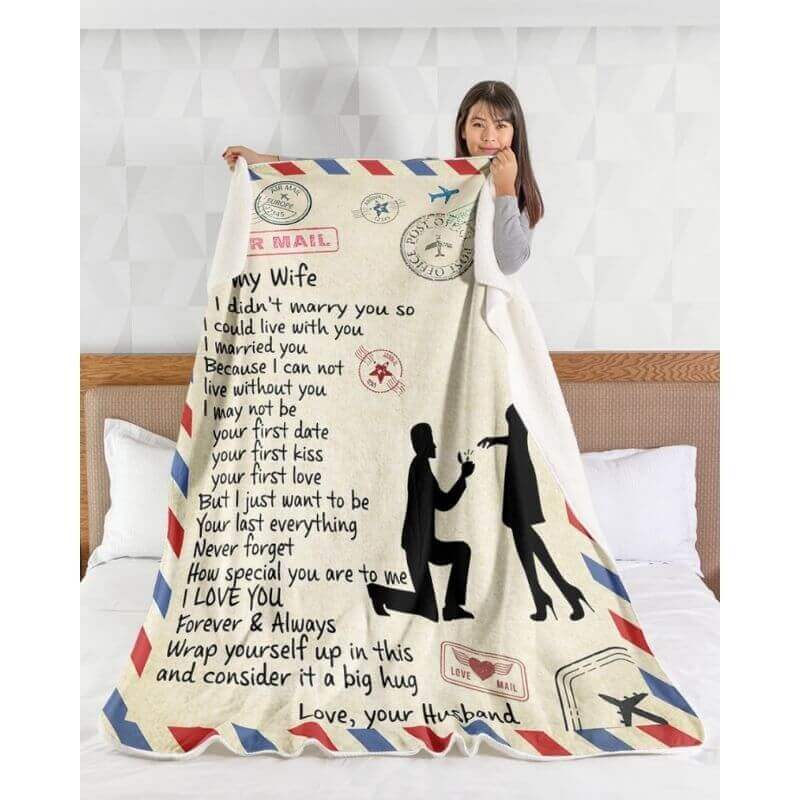 To My Wife - From Husband - A358 - Premium Blanket-Jolura