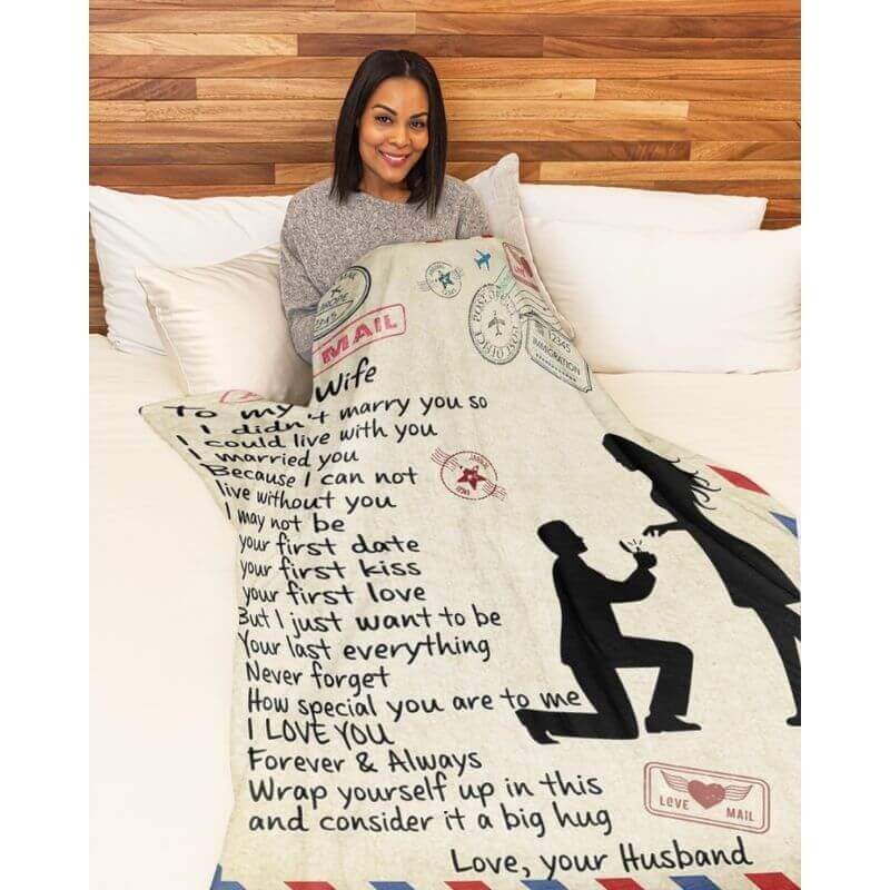 To My Wife - From Husband - A358 - Premium Blanket-Jolura
