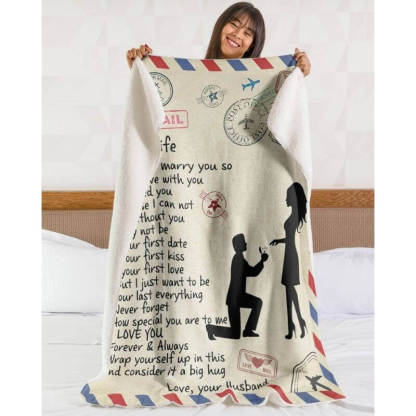To My Wife - From Husband - A358 - Premium Blanket-Jolura