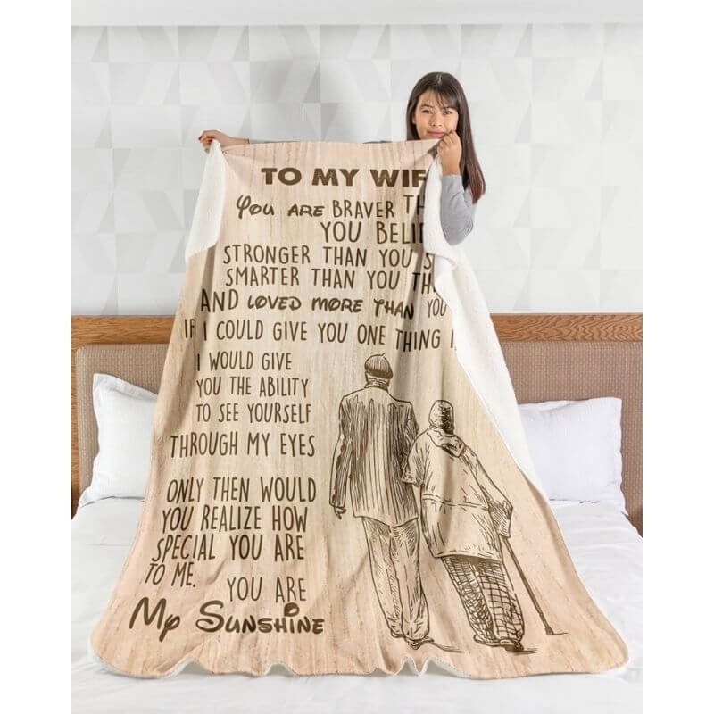 To My Wife - From Husband - F024 - Premium Blanket-Jolura