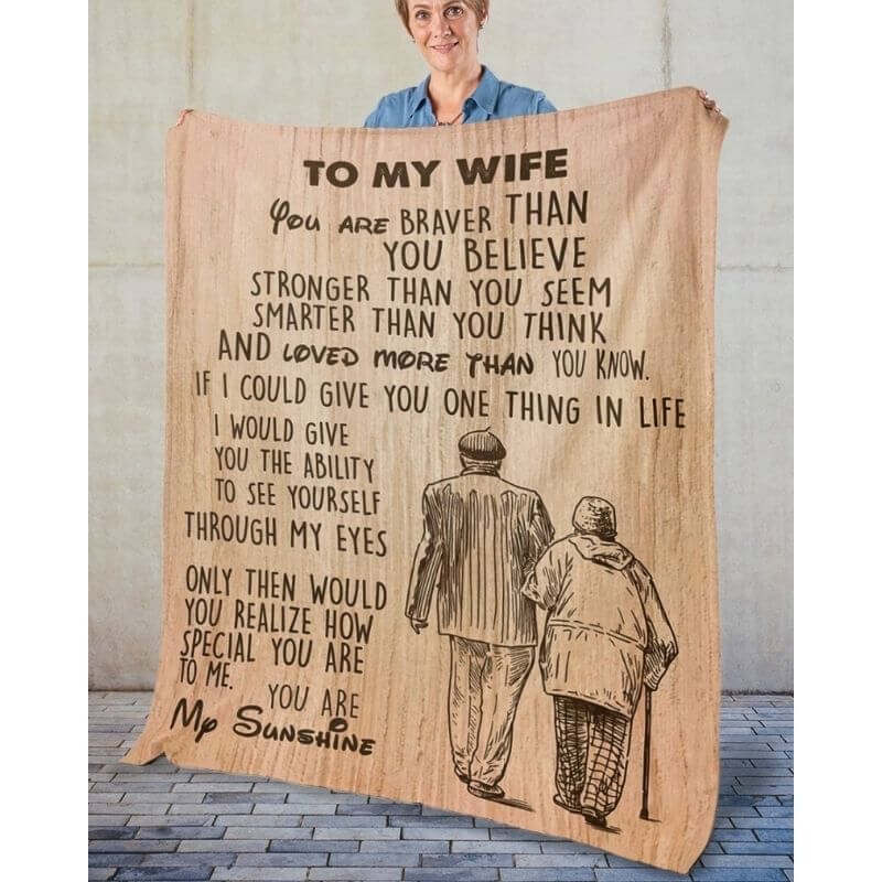 To My Wife - From Husband - F024 - Premium Blanket-Jolura