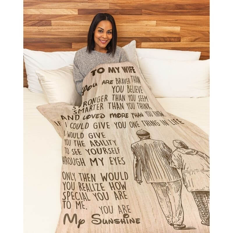 To My Wife - From Husband - F024 - Premium Blanket-Jolura