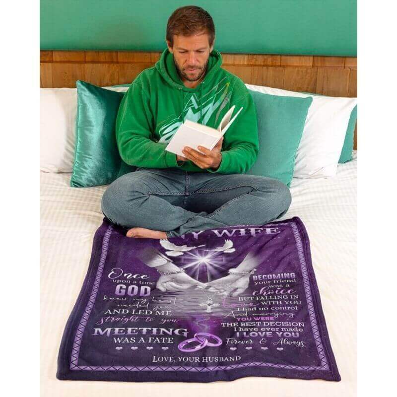 To My Wife - From Husband - A355 - Premium Blanket-Jolura