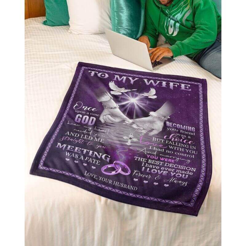 To My Wife - From Husband - A355 - Premium Blanket-Jolura