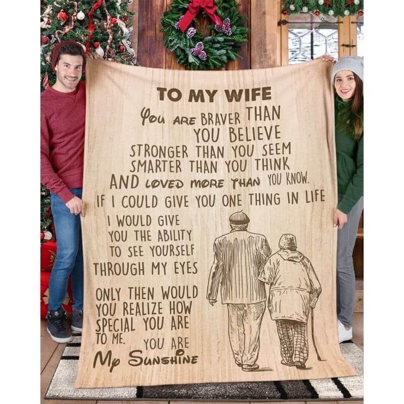 To My Wife - From Husband - F024 - Premium Blanket-Jolura