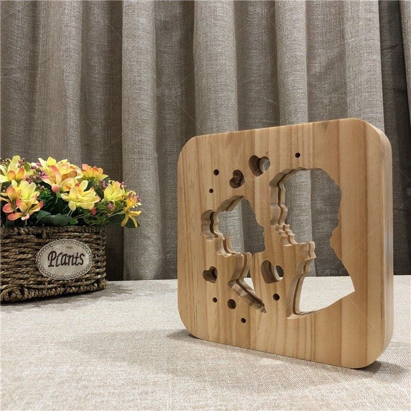 Sweet Couple Wooden Decorative Light-Jolura