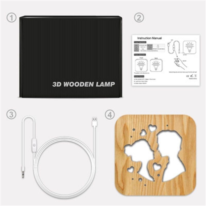 Sweet Couple Wooden Decorative Light-Jolura