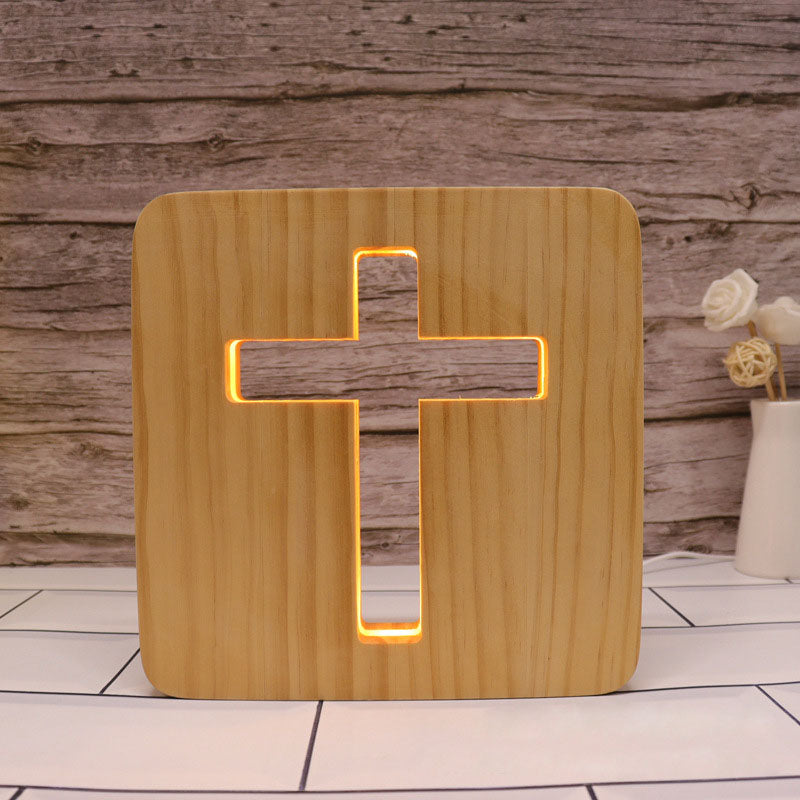 Cross Wooden Decorative Light-Jolura