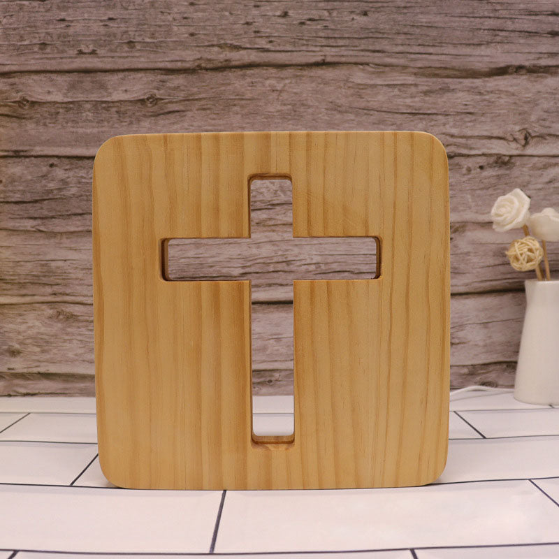 Cross Wooden Decorative Light-Jolura